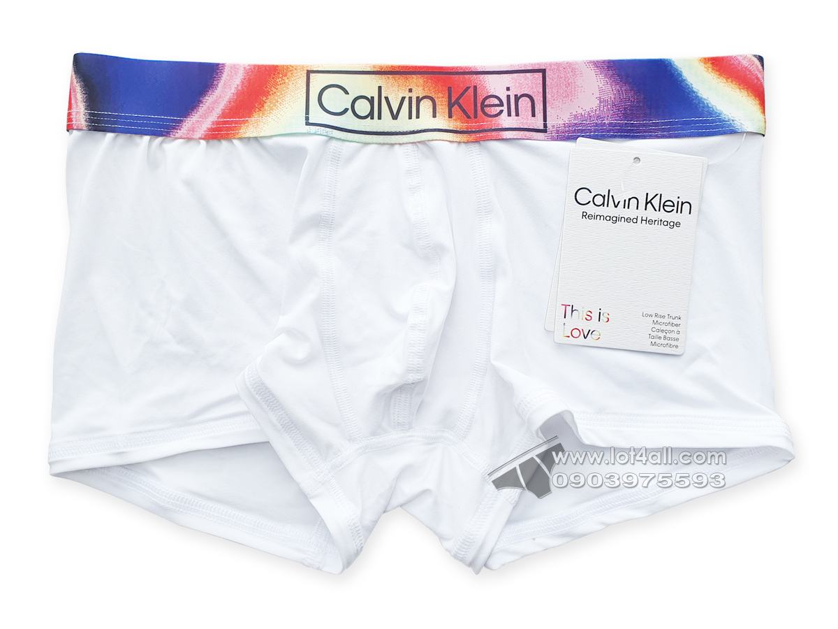 Quần lót nam Calvin Klein NB3156 Reimagined Heritage Pride Micro Low Rise Trunk White